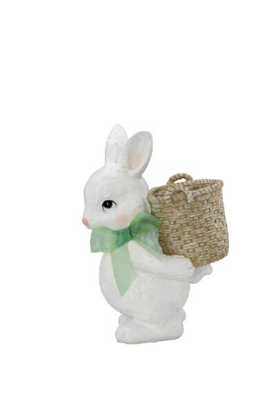 Hase mit Korb, weiß, zum Befüllen, 16,6 x 11,5 x 24,3cm
