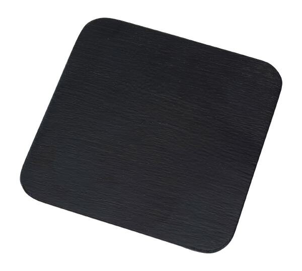 Teller, Kerzenteller schieferoptik Alu schwarz 12x12 cm