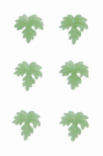 Wachsornament Weinblätter Grün, 1 Set á 6 Stück