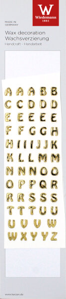 Wachsbuchstaben Set (A-Z sortiert) Gold 8 mm