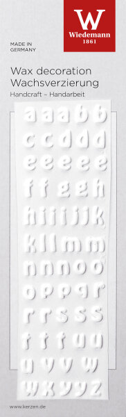 Klein-Buchstaben-Set  a-z "BASIC " Weiß 8 x 0 mm