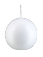 Kugelkerzen Weiß Ø 70 mm, 12 Stück