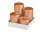 4er Stumpenkerzen abgestuft Caramel Matt Metallic Ø 60 mm