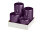4er Stumpenkerzen abgestuft Plum Matt Metallic Ø 60 mm
