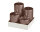 4er Stumpenkerzen abgestuft Mocca Matt Metallic Ø 60 mm