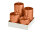 4er Stumpenkerzen abgestuft Orange Matt Metallic Ø 60 mm