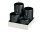 4er Stumpenkerzen abgestuft Black Matt Metallic Ø 60 mm