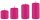 4er Set Stumpenkerzen abgestuft Fuchsia Pink