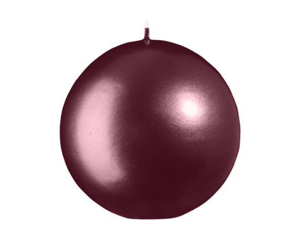 Kugelkerzen Burgundy Matt mit Metalleffekt