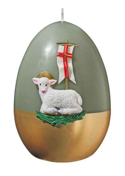 Oster-Eikerze Antikgrün 140 x Ø 100 mm, 1 Stück