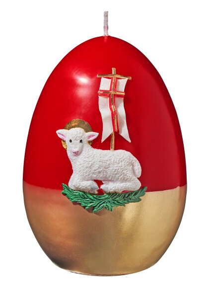 Oster-Eikerze Rot 140 x Ø 100 mm, 1 Stück