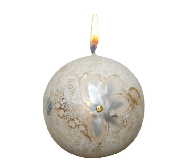 Kugelkerze "Magnolia" Elfenbein Ø 100 mm
