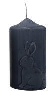 Kerze Ostern "Rabbit" Blau-Grau gelackt 120 x...