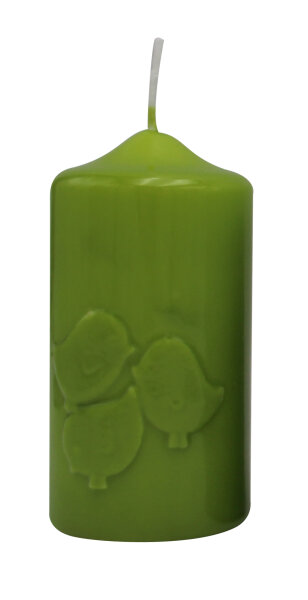 Kerze Ostern "Küken" Limonegrün gelackt 120 x Ø 60 mm