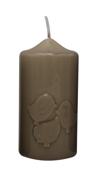 Kerze Ostern "Küken" Portobello Nougat gelackt 120 x Ø 60 mm